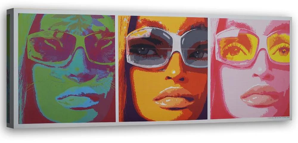 Gario Obraz na plátne Farebná tvár ženy s okuliarmi Rozmery: 90 x 30 cm