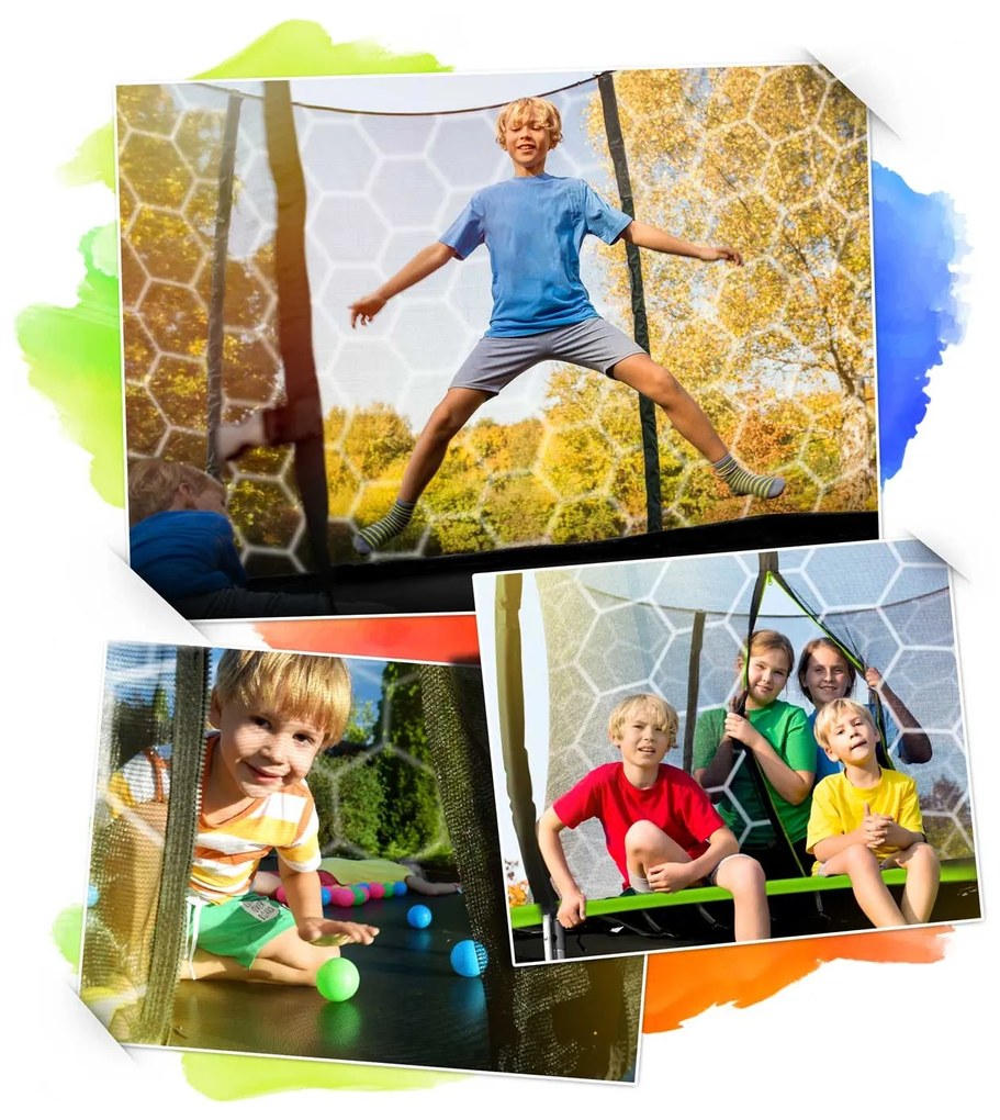 Profilovaná záhradná trampolína 8ft/252cm s vnútornou sieťou Neo-Sport NS-08C221