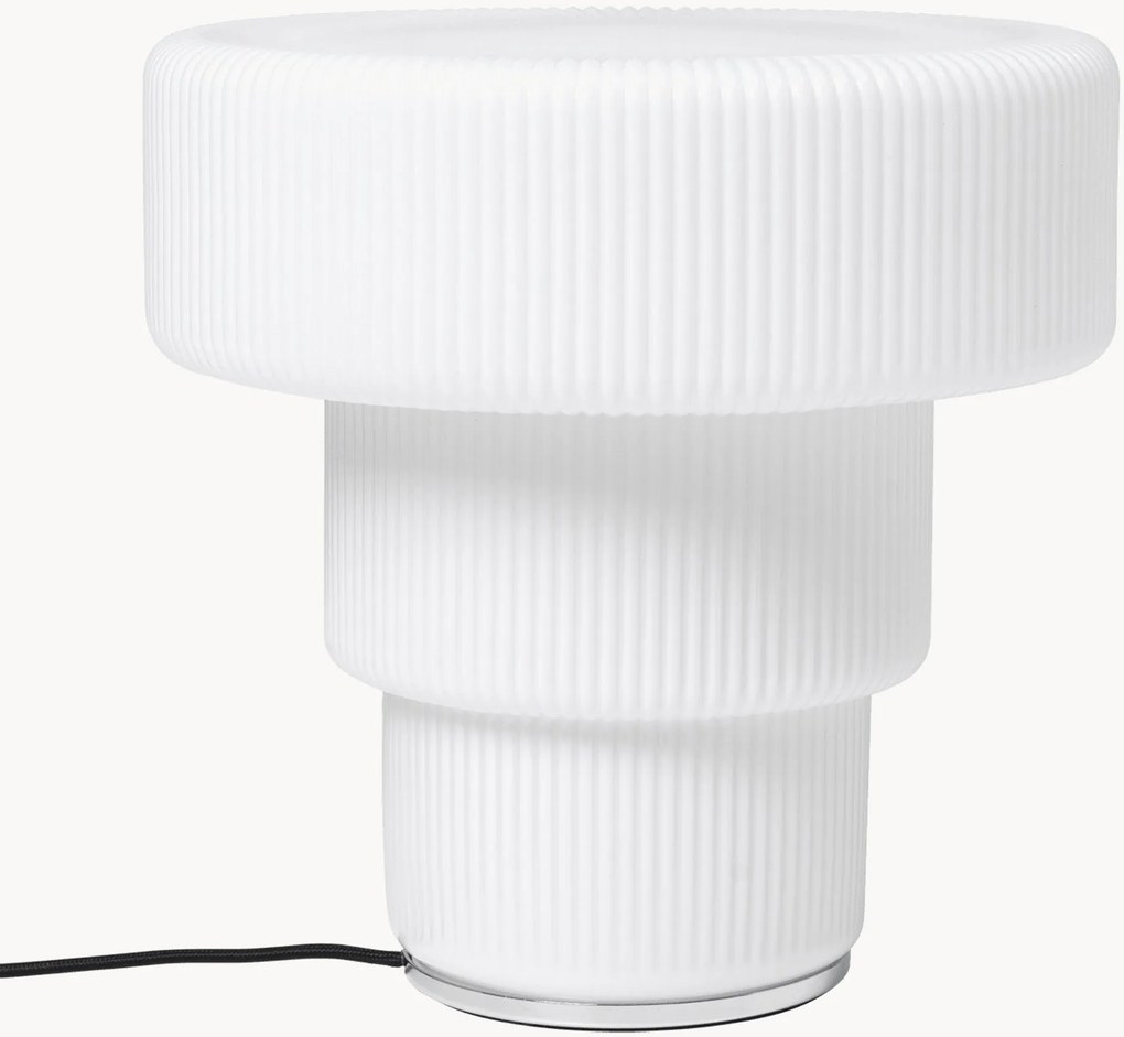 Stolová LED lampa z ručne fúkaného skla Ripple