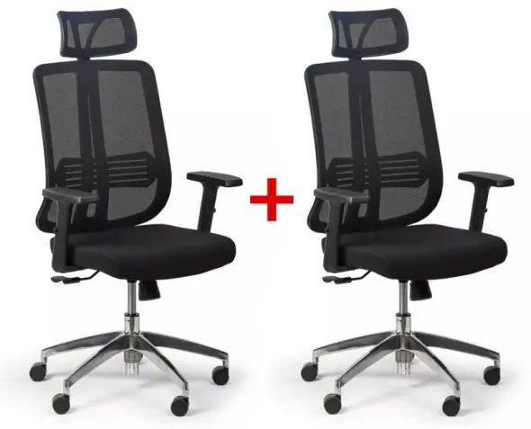 Kancelárska stolička CROSS 1+1 ZADARMO, čierna