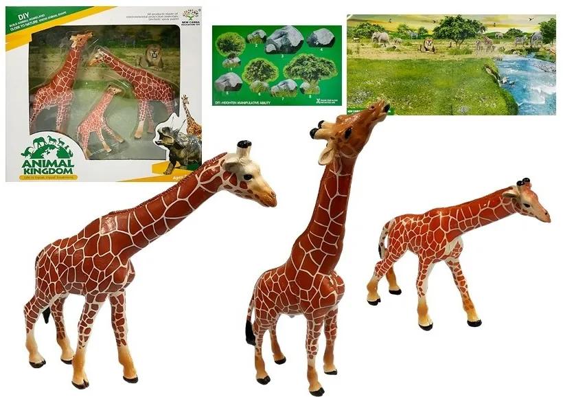 LEAN TOYS Žirafy 3 kusy + pozadie