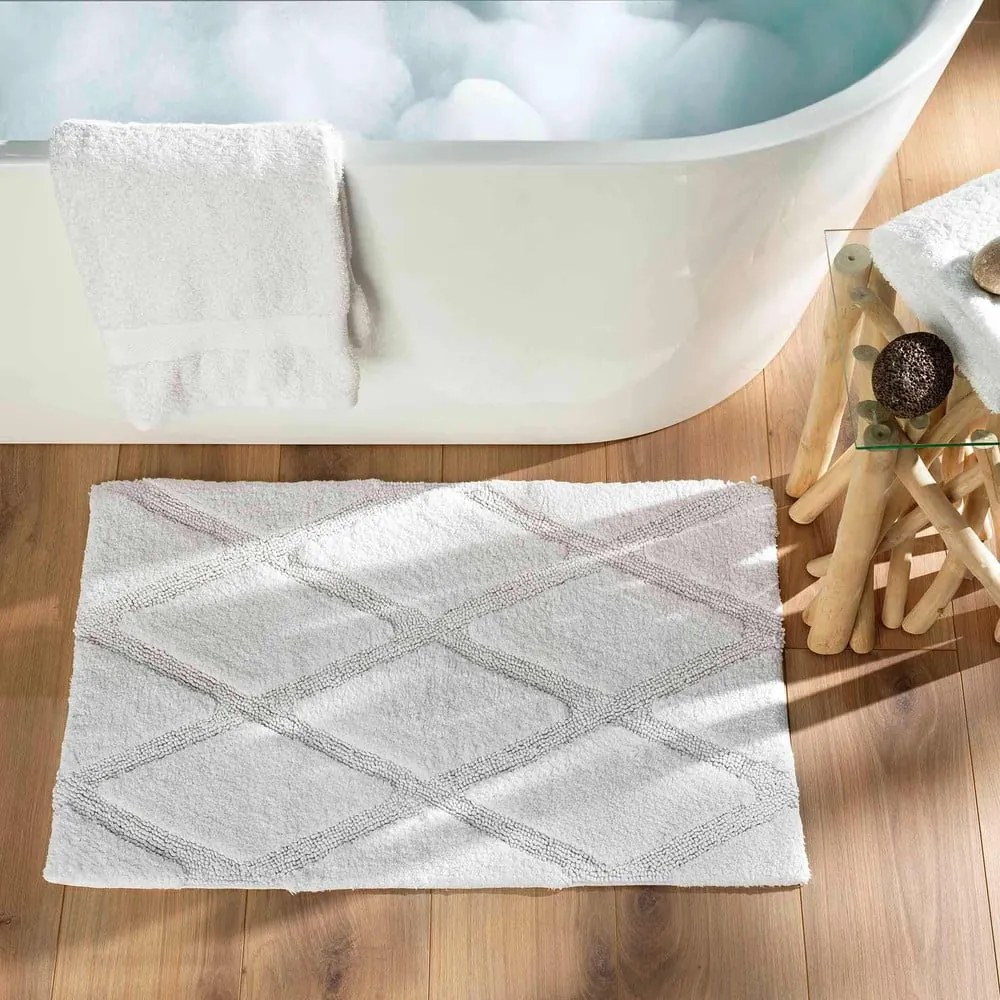 Biela kúpeľňová predložka 50x80 cm Thais – douceur d'intérieur