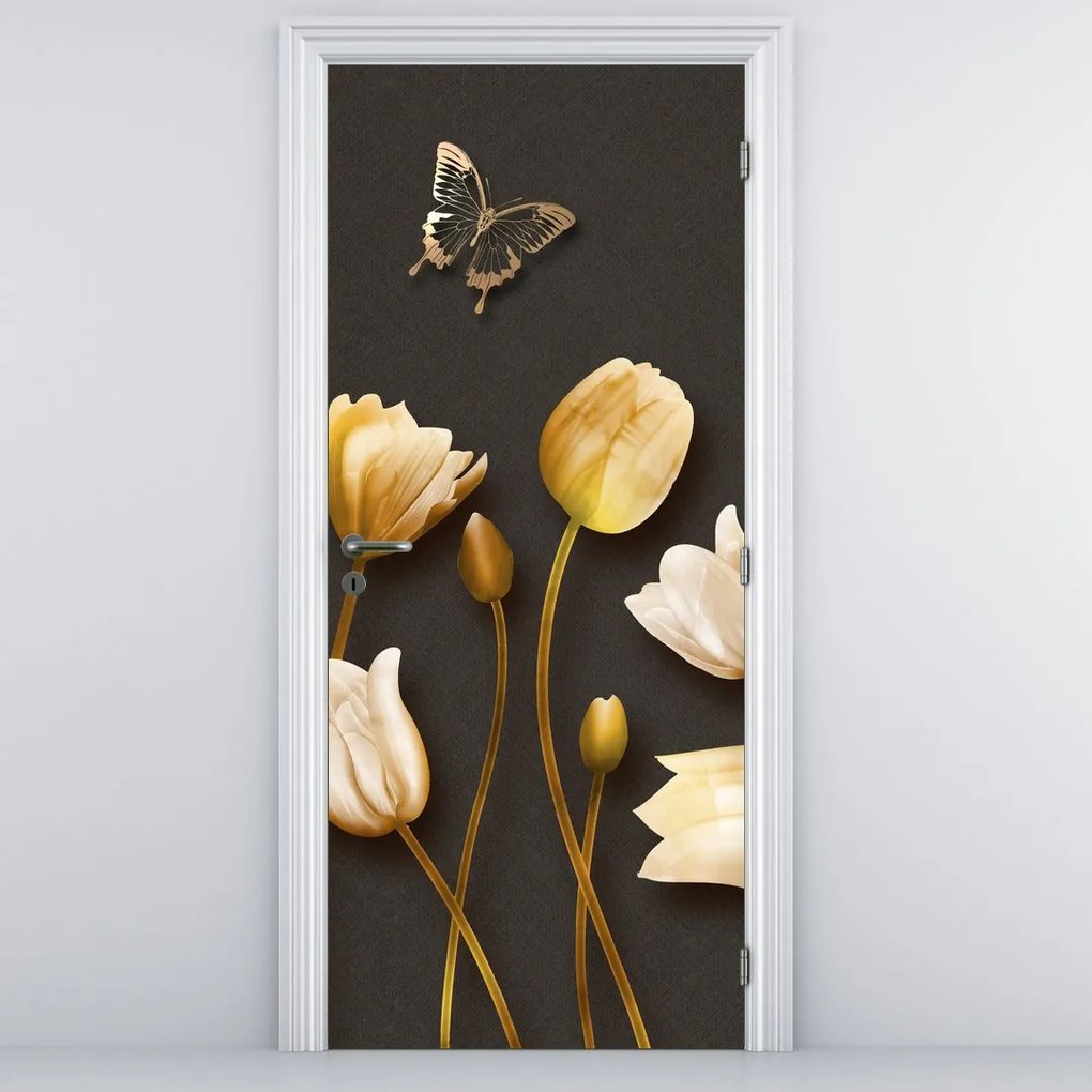 Fototapeta na dvere - Tulipány, abstraktné (95x205cm)