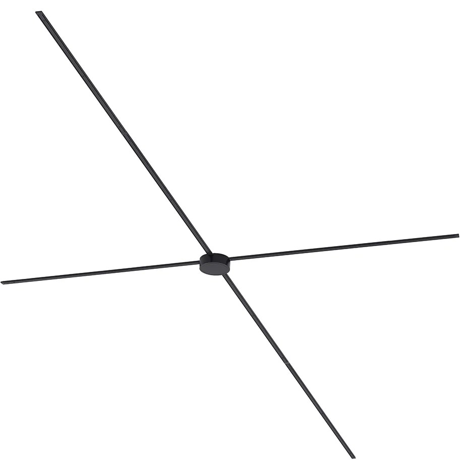Moderný koľajnicový systém osvetlenia čierny 1-fázový 600 cm s okrúhlym zdrojom napájania - Magnetic