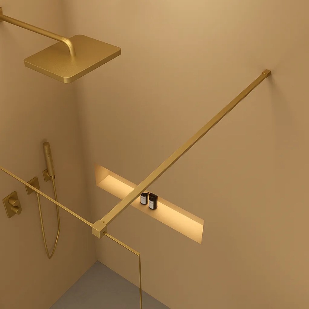 Erga Paris, stabilizačná vzpera pre sprchové zásteny s hrúbkou skla 8mm, dĺžka max. 150cm, zlatá matná, ERG-V02-PARIS-BAR-GB