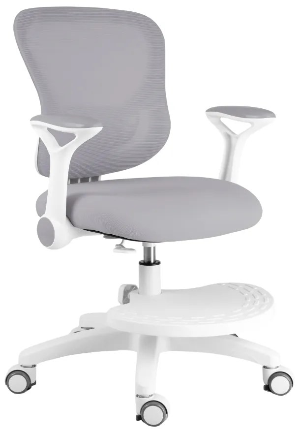 Detská rastúca stolička Neoseat JUNI 007 — látka, prateľný poťah, sivá