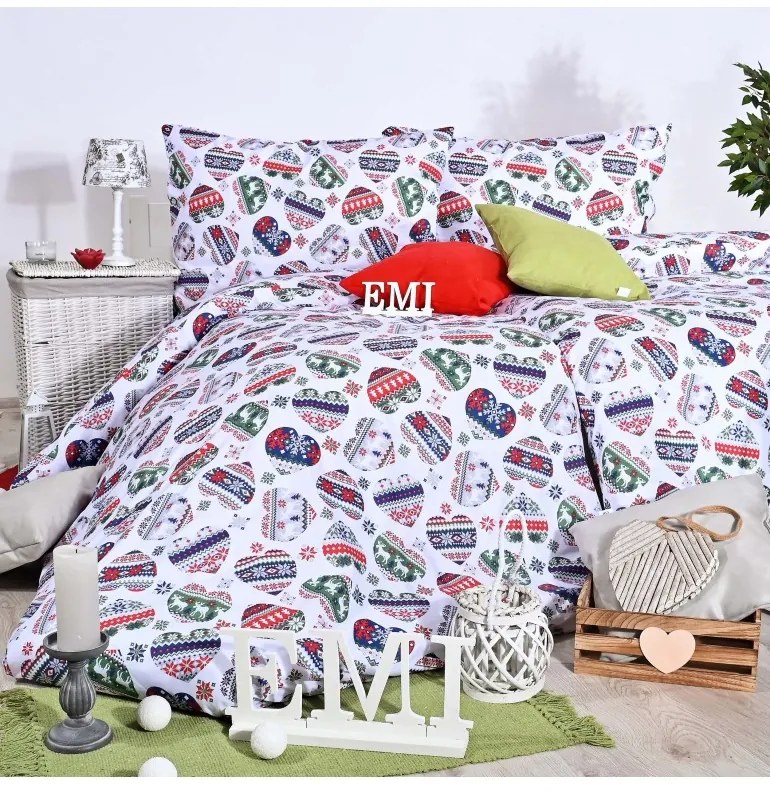 Vianočné obliečky bavlnené Cold EMI, Predĺžený set jednolôžko obsahuje 1x 140x220 + 1x 70x90
