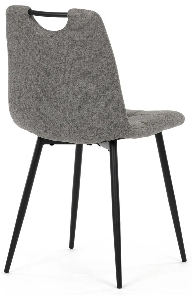 Autronic - Židle jídelní, madlo, snadno čistitelná šedá látka, černý matný lak, kovové nohy - DCL-V2017 GREY2 AKCE