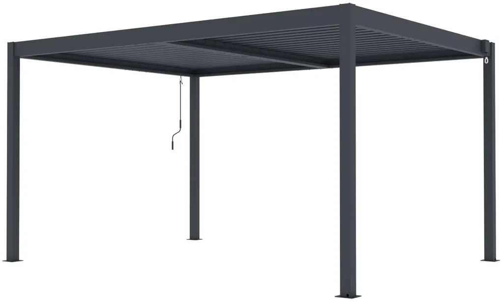 Hliníková bioklimatická pergola s lamelami BestBerg BBP-12G / 4 x 3 m / sivá