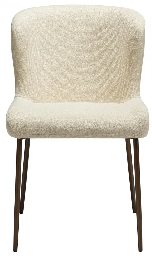 GLAM ČALÚNENÁ STOLIČKA almond/antique brass
