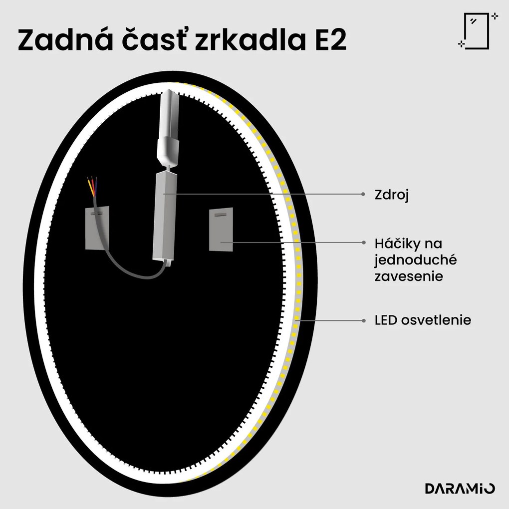 Okrúhle zrkadlo s LED osvetlením E2