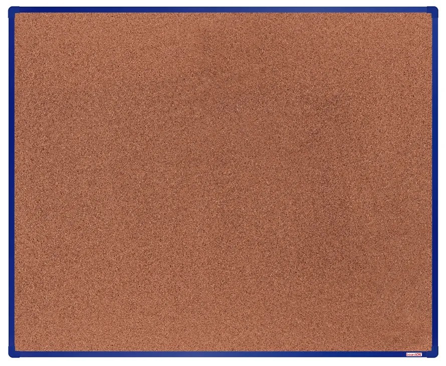 Korková nástenka boardOK v hliníkovom ráme, 1500 x 1200 mm, modrý rám