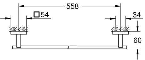 GROHE 41089000 - Držiak na uteráky START CUBE 600 mm lesklý chróm