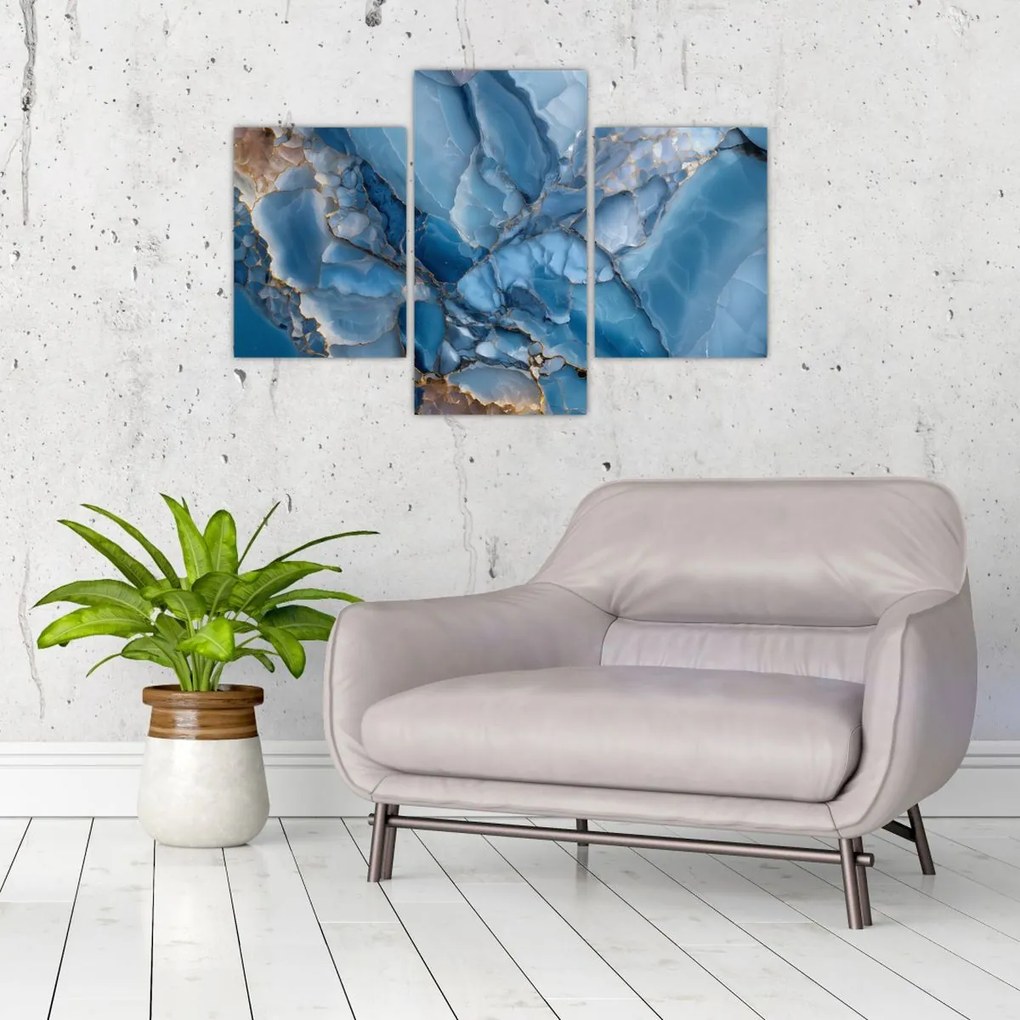 Obraz - Modrý členitý mramor (90x60 cm)