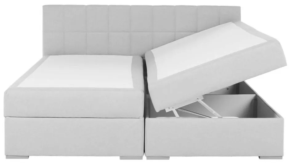 Boxspringová posteľ 180x200, svetlosivá, FERATA KOMFORT