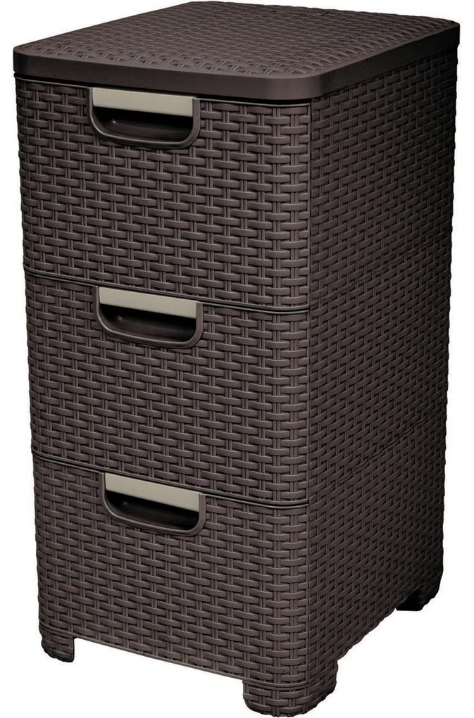 Curver Šuplíky RATTAN style hnedé 3 zás.