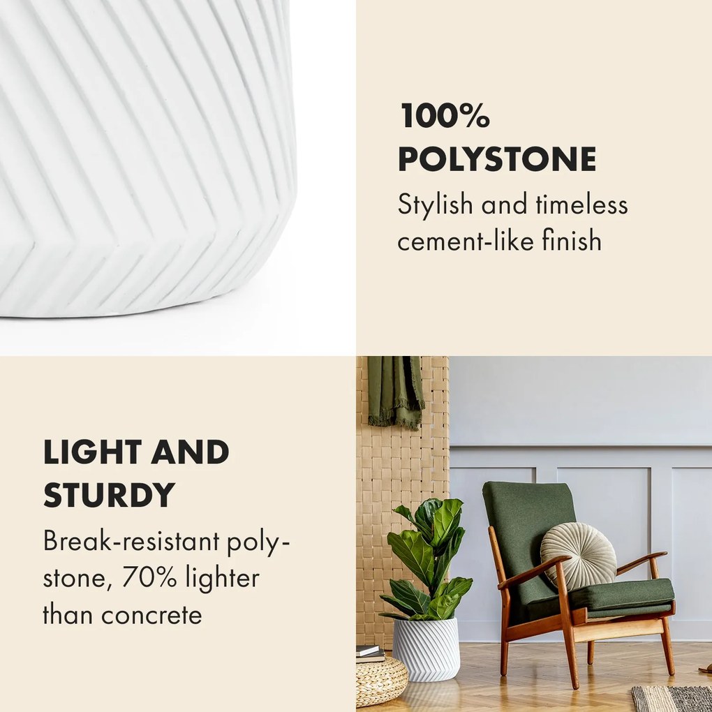 Fox & Fern Heusden, kvetináč, Polystone, vhodný pre rastliny, ručná výroba