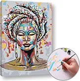 Maľovanie podľa čísel AFRIČANKA  – nízka náročnosť