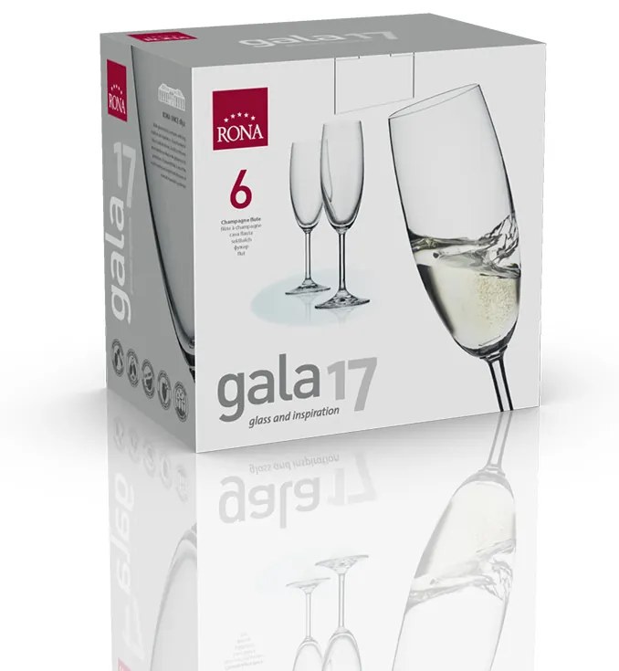 RONA 6x Pohár na šampanské GALA 175ml