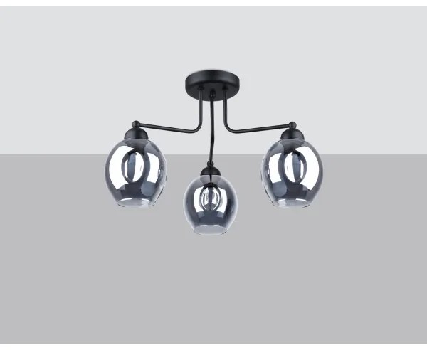 Sollux SL.1144 - Luster na tyči FILLAN 3xE27/60W/230V čierna