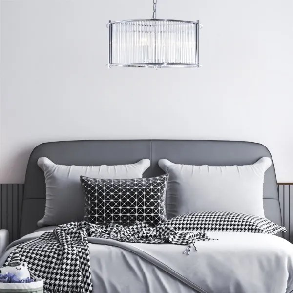 Zuma Line 2200131P-L - Luster na reťazi MARMO 3xE27/40W/230V chróm