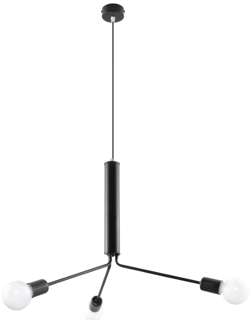 Luster Duomo 3, čierne telo svietidla