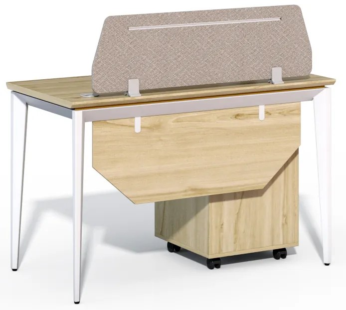 Kancelársky stôl s kontajnerom Houseland Profit Max 01 1206 dub/biela