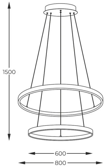 Zuma Line 2023200-GD - LED Luster na lanku BRENO LED/60W/230V 3000/4000/6000K
