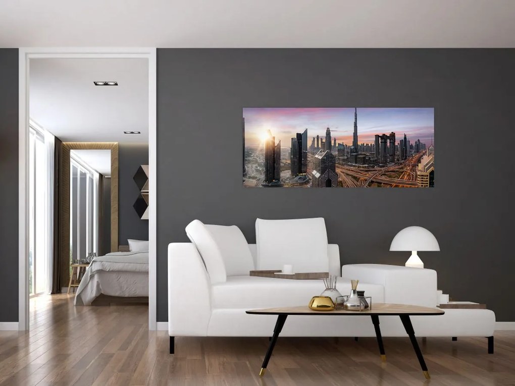 Obraz - Panorama Dubaja (120x50 cm)