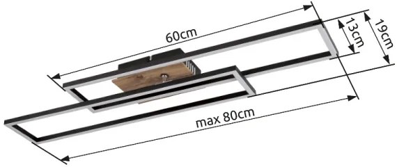 Globo 67208-30 - LED Stropné svietidlo DAKARI LED/30W/230V 3000K 60x80 cm čierna