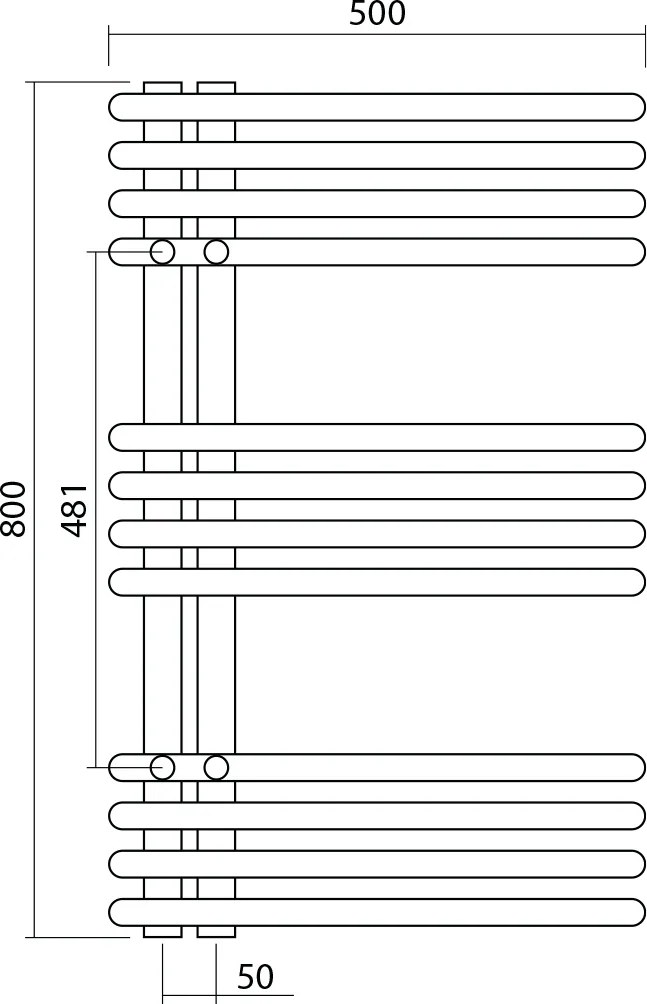 Sapho Sapho, NYMPHA vykurovacie teleso 500x800mm, bielá mat, LLN80W