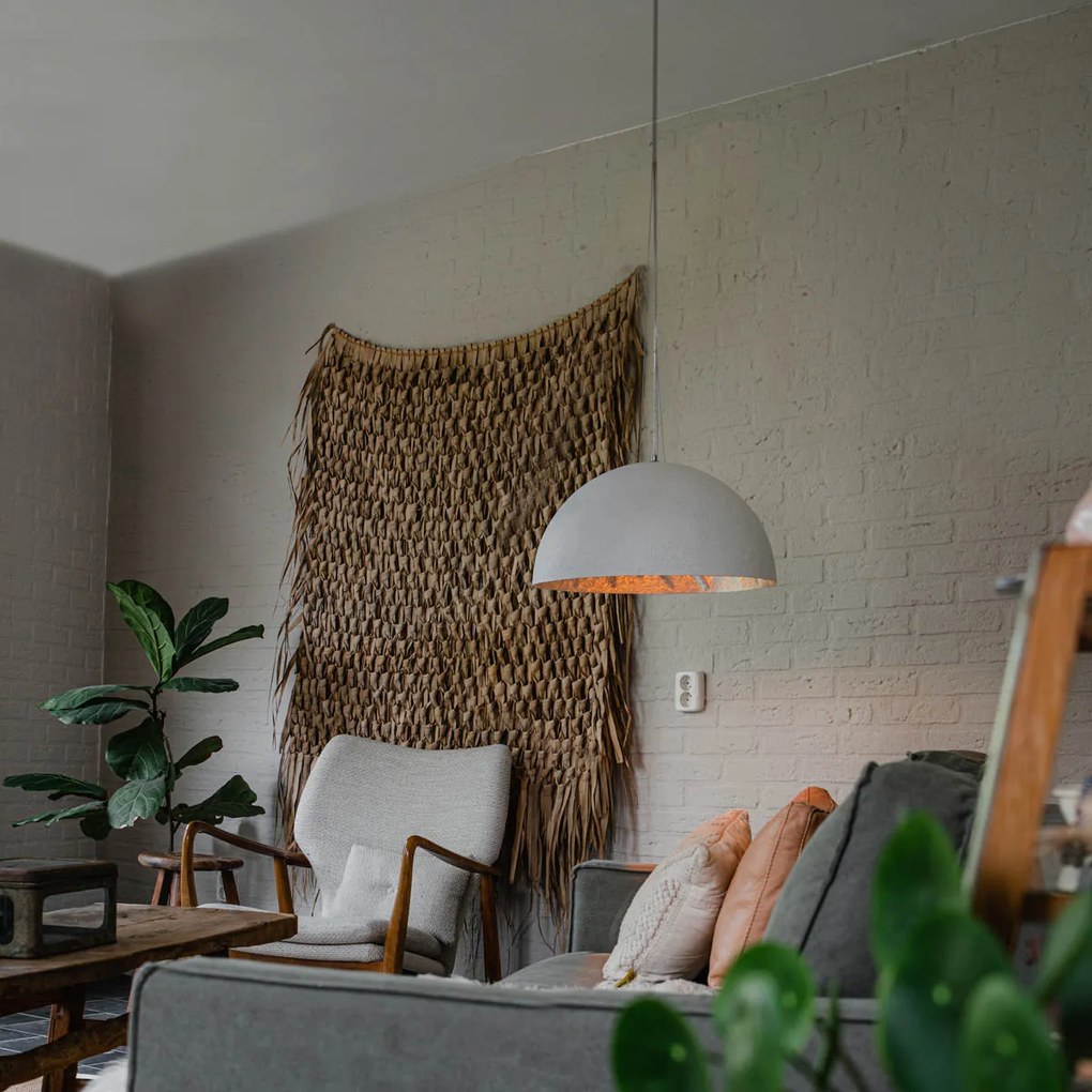 Moderné závesné svietidlo biele 50 cm - Magna