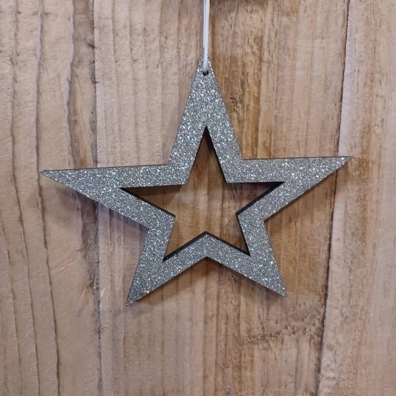 DECOLED Stříbrná hvězda, dutá, 15 cm