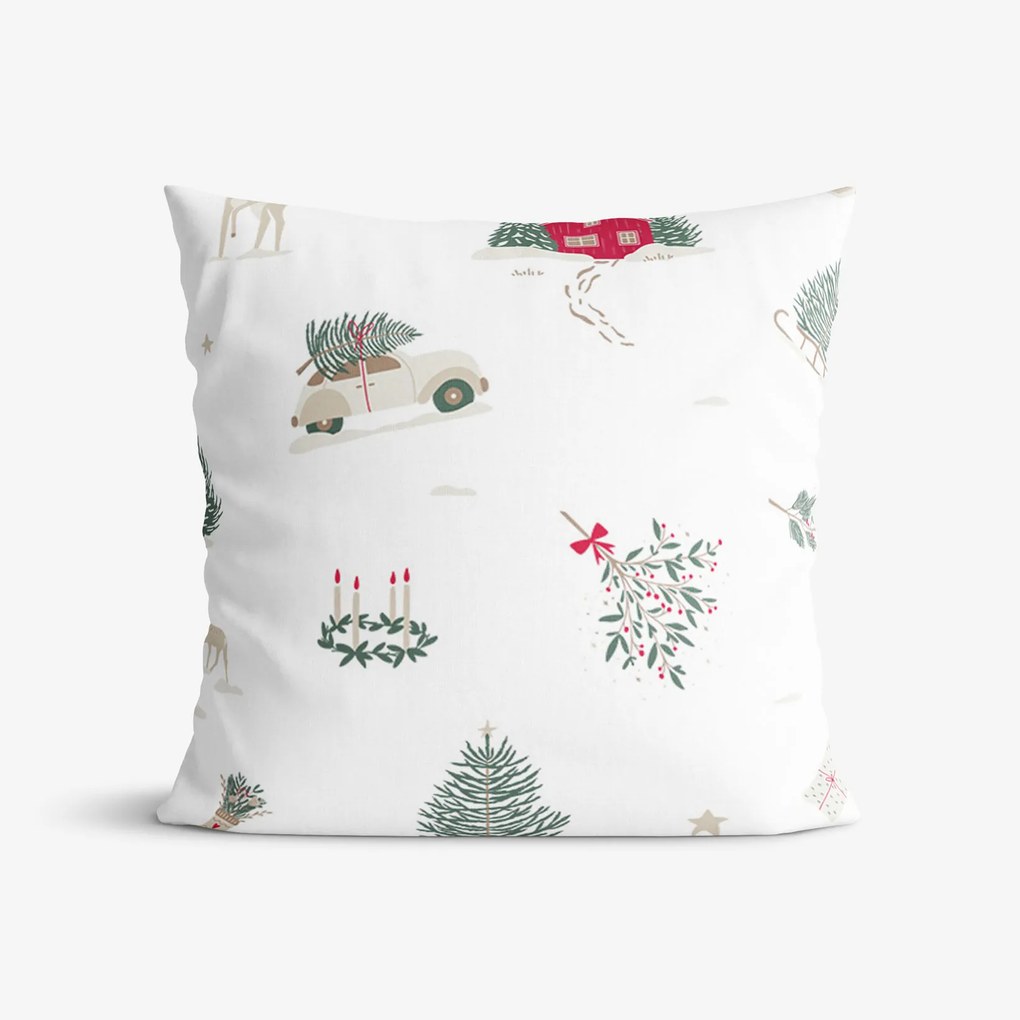 Goldea vianočná bavlnená obliečka na vankúš - tradičné vianoce 40 x 40 cm