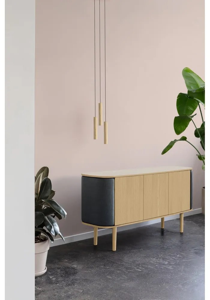 Sivo-hnedá nízka komoda v dekore duba 150x75 cm Treasures – UMAGE