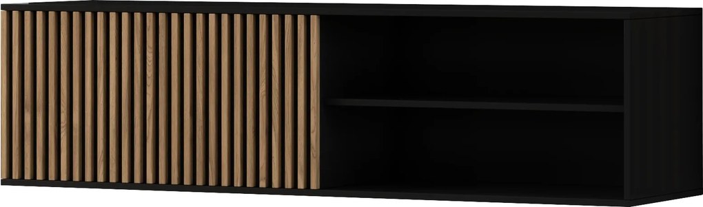 Závěsný TV stolek Meorati 150 cm černý/dub Artisan