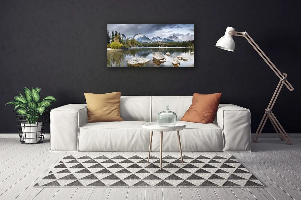 Obraz Canvas Jazero hory les príroda 120x60 cm