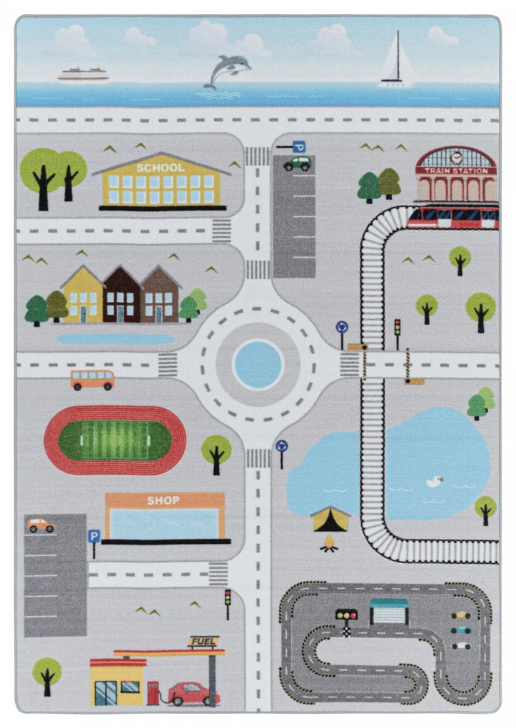 Ayyildiz, Detský kusový koberec Play 2902 grey, 120x170, viacfarebná, detská izba