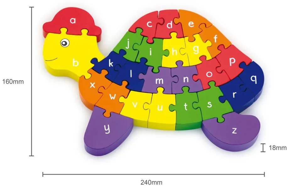 Viga 3D puzzle - korytnačka s písmenami
