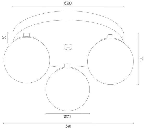 Argon 6290 - Stropné svietidlo FABIO 3xE14/7W/230V alabaster zlatá