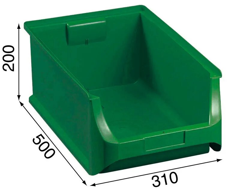 Allit Plastové boxy PLUS 5, 310 x 500 x 200 mm, zelené, 6 ks