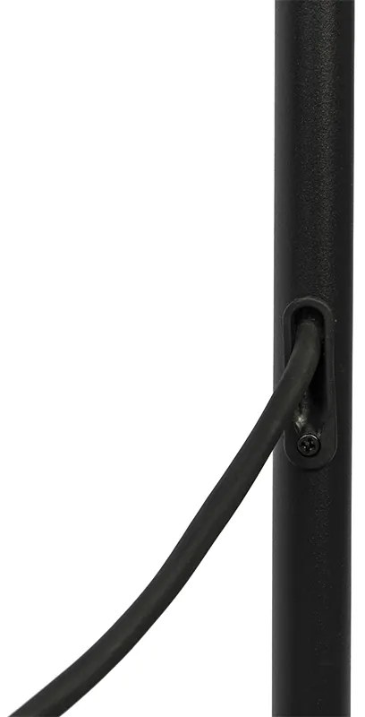 Vonkajšia stojaca lampa čierna s bielym tienidlom IP65 25 cm - Virginia