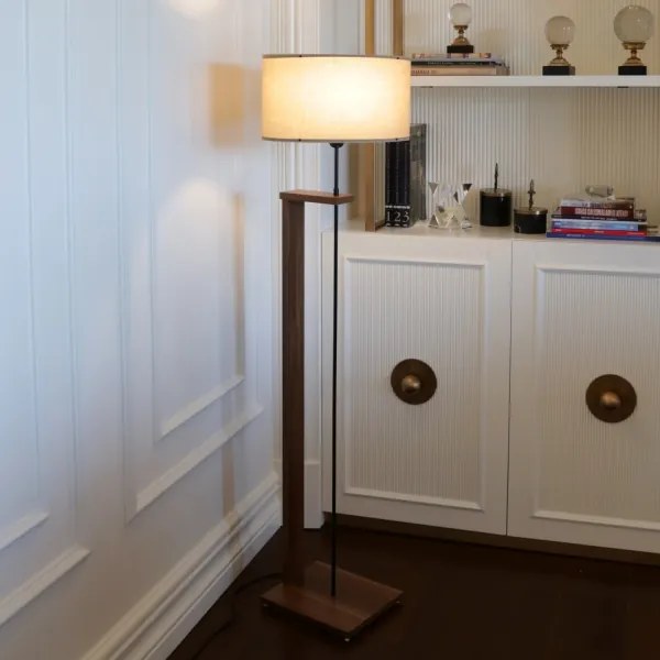 Stojacia lampa AYD 1xE27/40W/230V béžová/hnedá