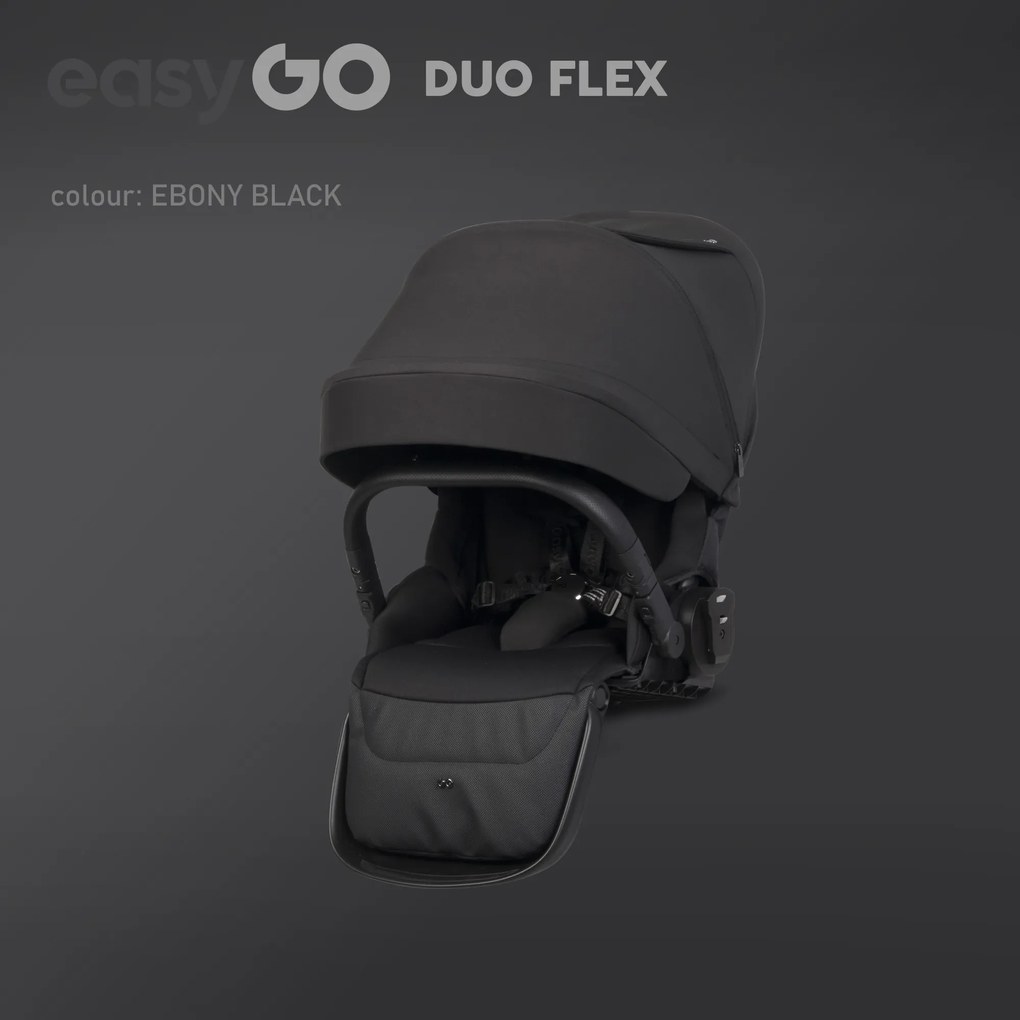 Súrodenecký kočík EasyGo Duoflex Ebony Black 2 športové časti