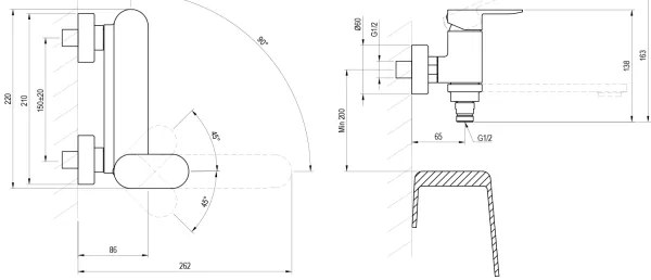 Ravak X070463 - Vaňová batéria CHROME čierna