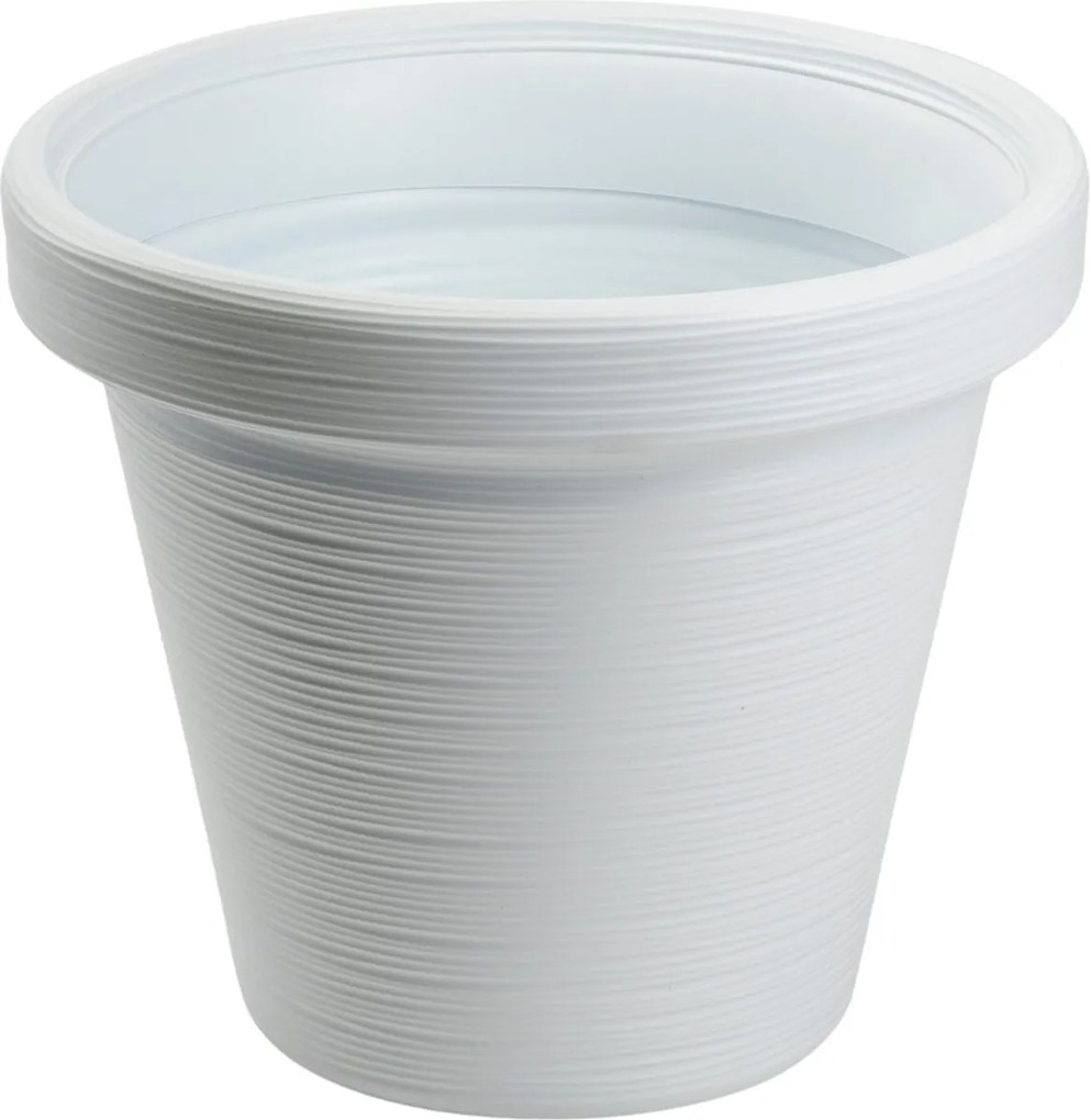 PLASTOVÝ KVETINÁČ SRTIA RIFLO 39X34 CM BIELA