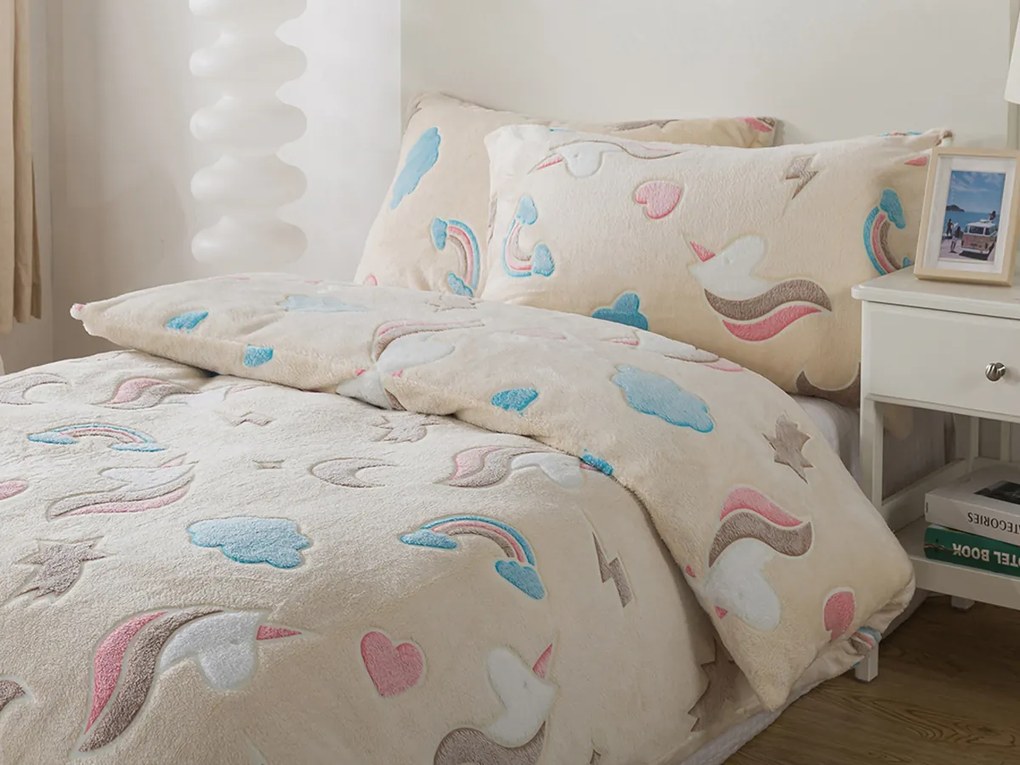 XPOSE® Mikroplyšové obliečky DUHA Exclusive (svietiaci efekt)