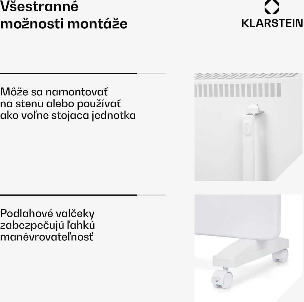 Klarstein Bansin Smart 1500, konvektor, 1500 W, ovládanie cez aplikáciu