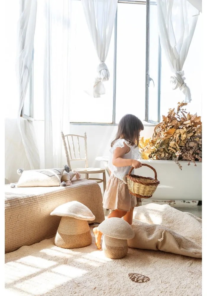 Krémový prateľný ručne tkaný bavlnený detský koberec 140x200 cm Pine Forest – Lorena Canals