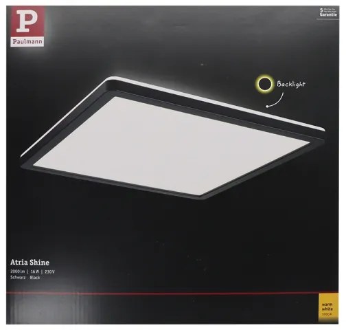Paulmann 71001 - LED/16W Panel prisadený ATRIA 230V 3000K čierna